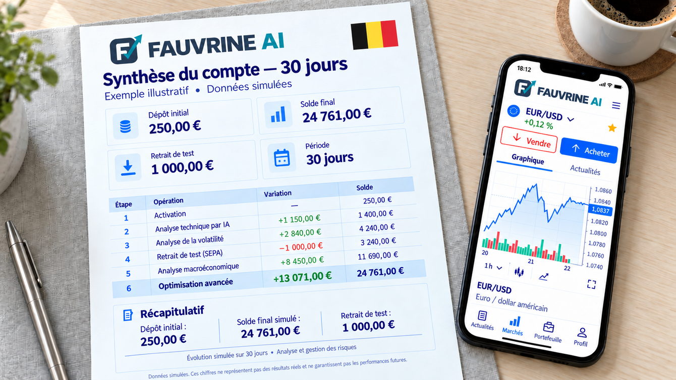 L'évolution de notre compte de test sur 30 jours