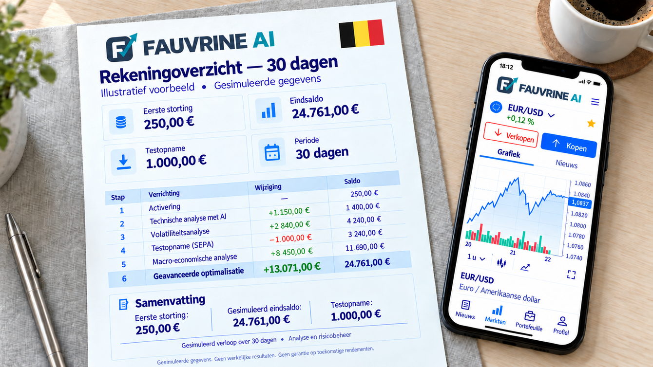 Het verloop van ons testaccount over 30 dagen